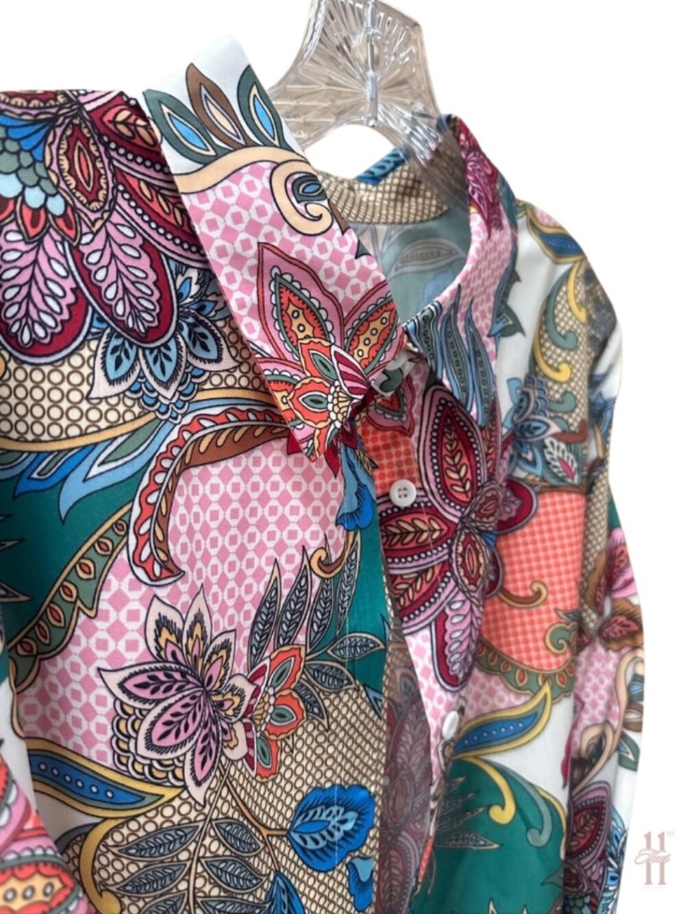 Paisley Printed Multi Color Button Down Shirt - 2XL - Picture 4 of 5